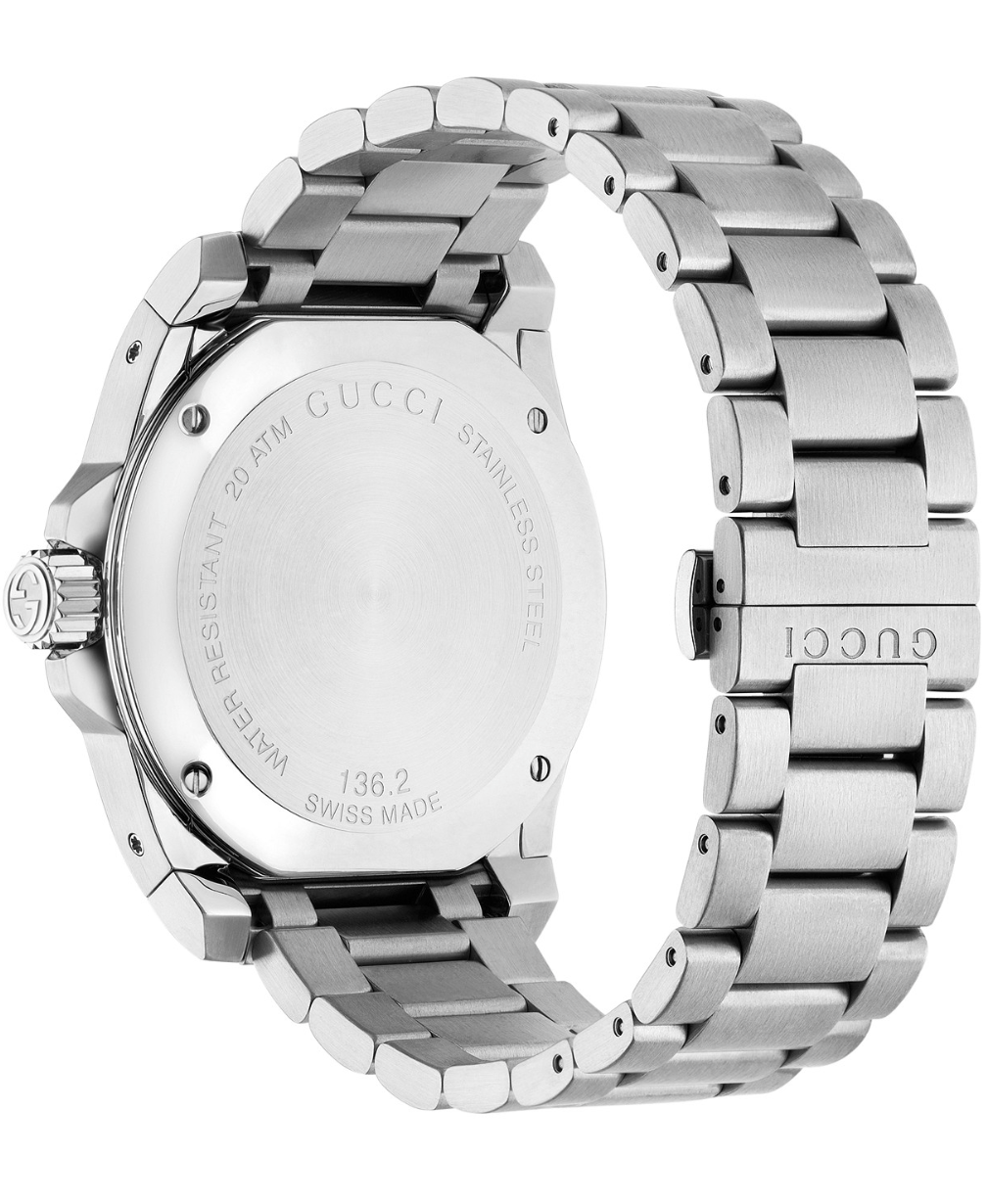 Men’s Gucci YA136208A Dive Quartz Black Dial Brushed Steel Watch