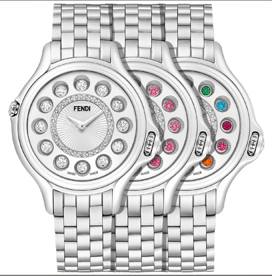 FENDI CRAZY CARATS WOMENS WATCH 38mm F107034000D2T05 "WITH REAL DIAMONDS"