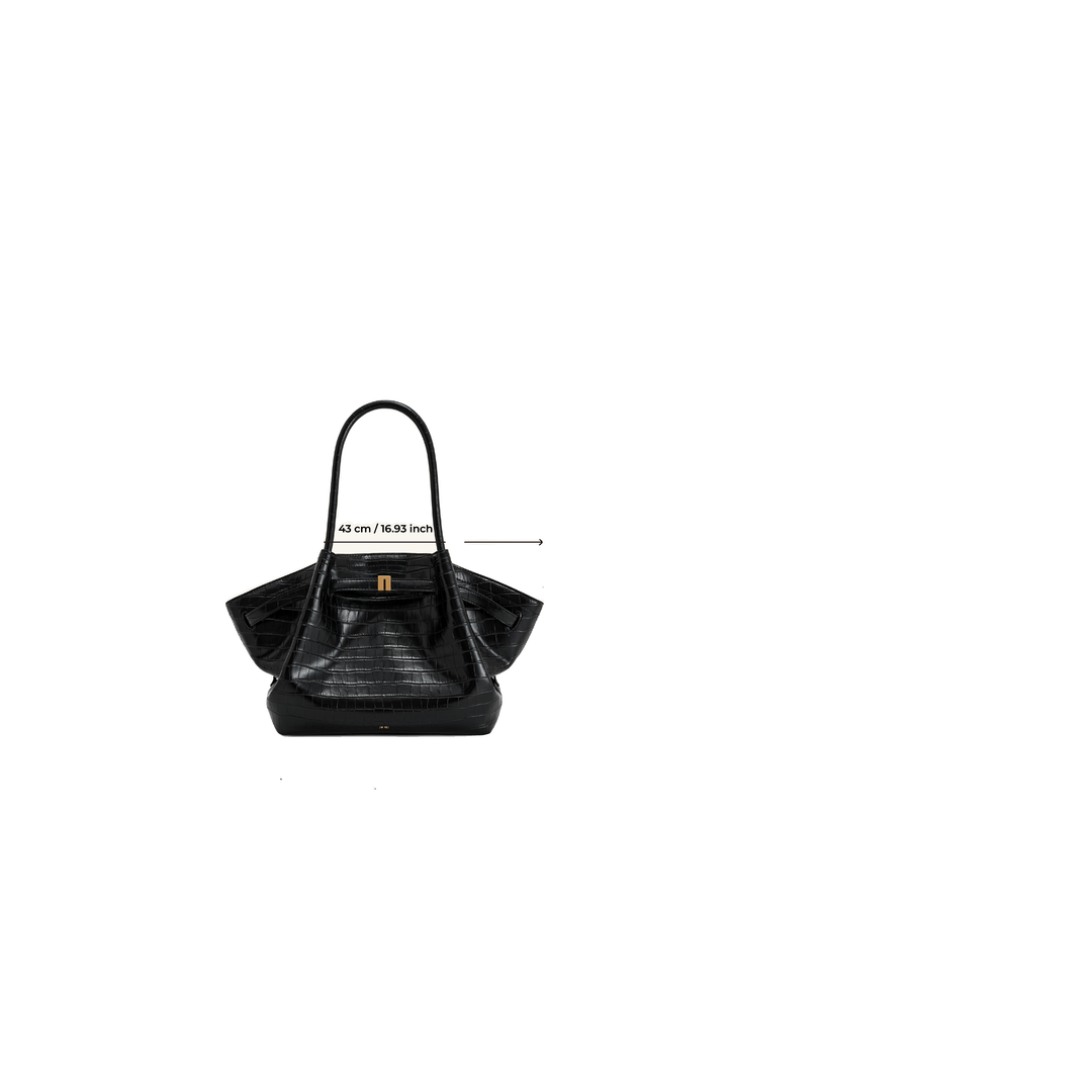 JW PEI Hana Medium Tote Bag - Black Croc by JW PEI
