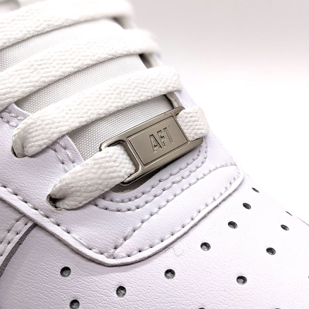 Premium Silver Air Force 1 Dubrae Replacement ( Lace Tag) By KNOTTY by KNOTTY