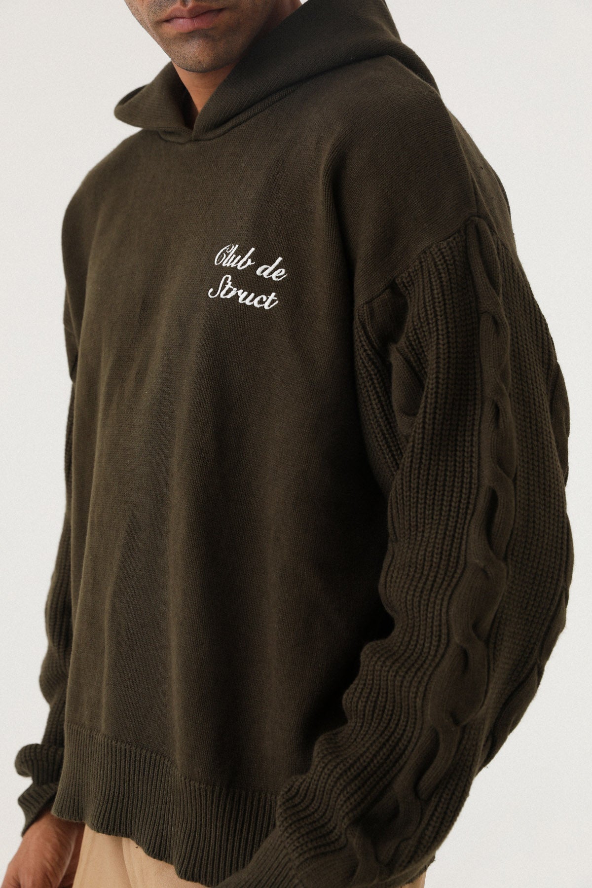 HERITAGE CABLE KNIT HOODIE by STRUCT
