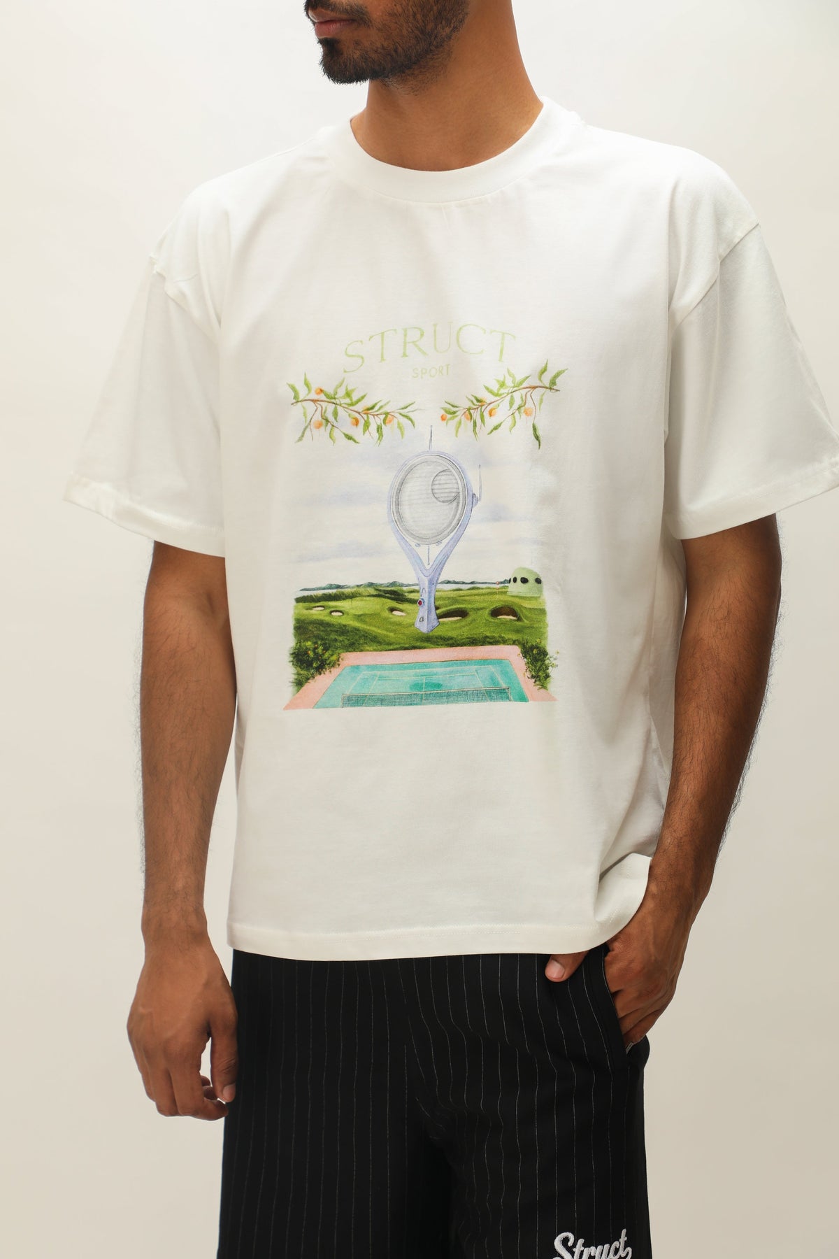 RETROFUTURISTIC TENNIS WHITES T-SHIRT by STRUCT