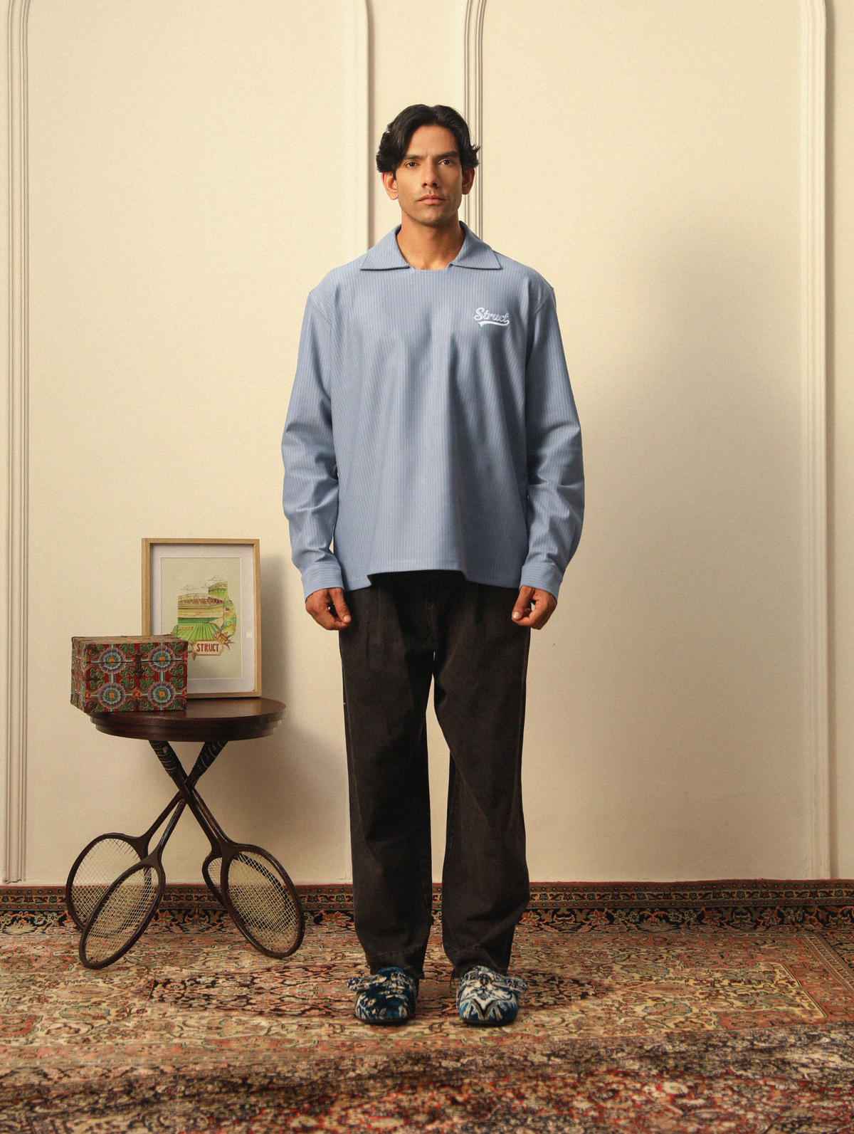 BINARY PINSTRIPE DETACHABLE HOODIE by STRUCT