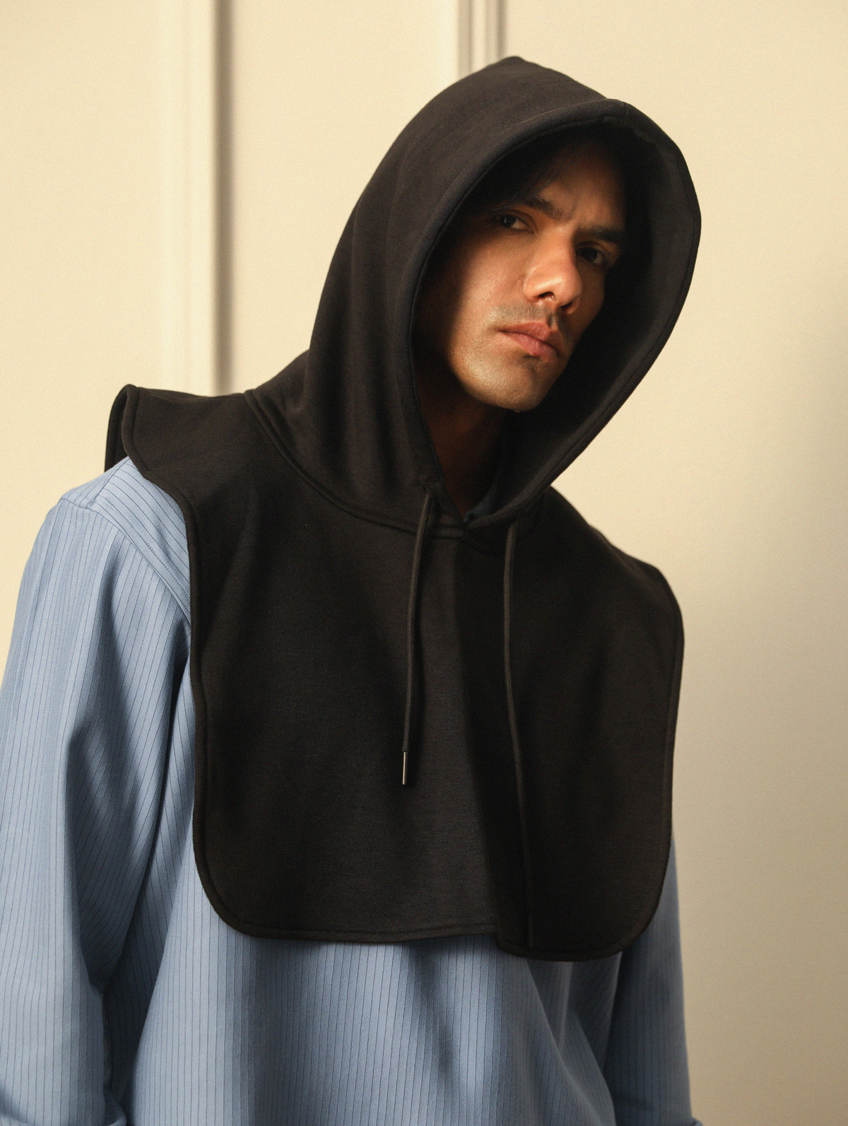 BINARY PINSTRIPE DETACHABLE HOODIE by STRUCT