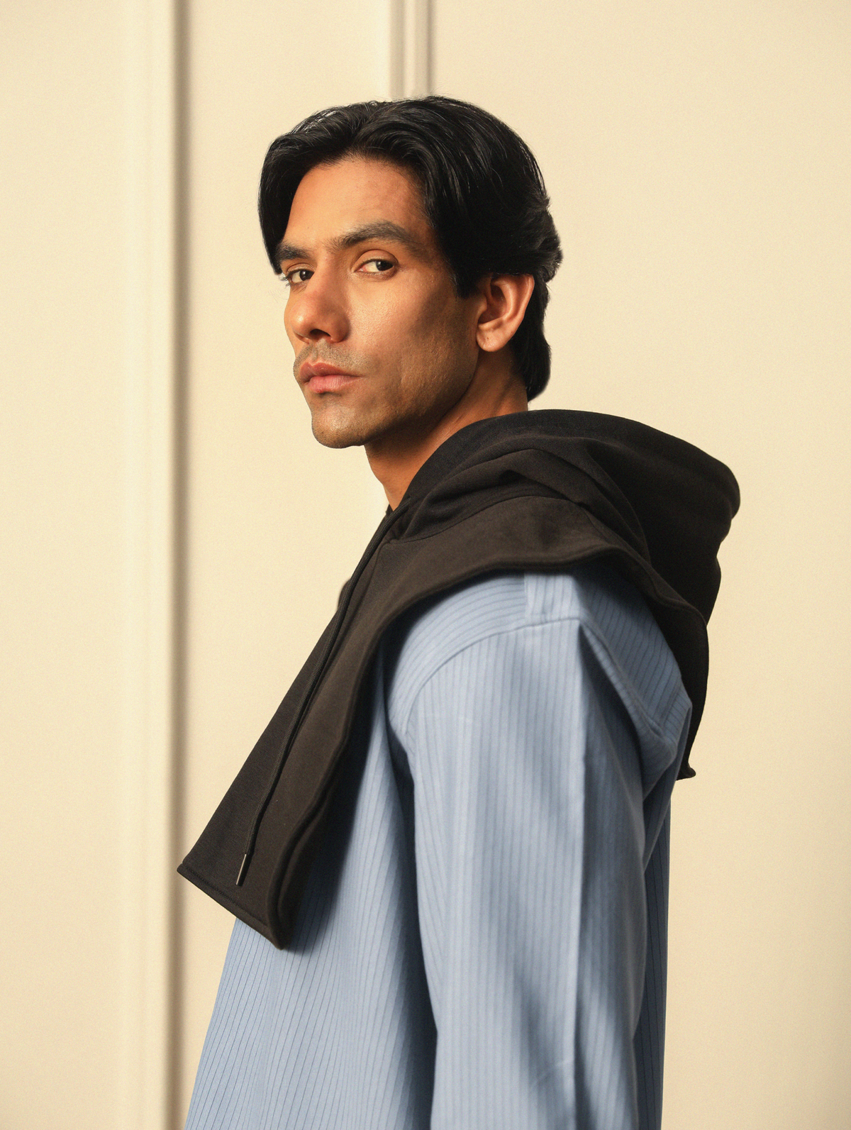 BINARY PINSTRIPE DETACHABLE HOODIE by STRUCT