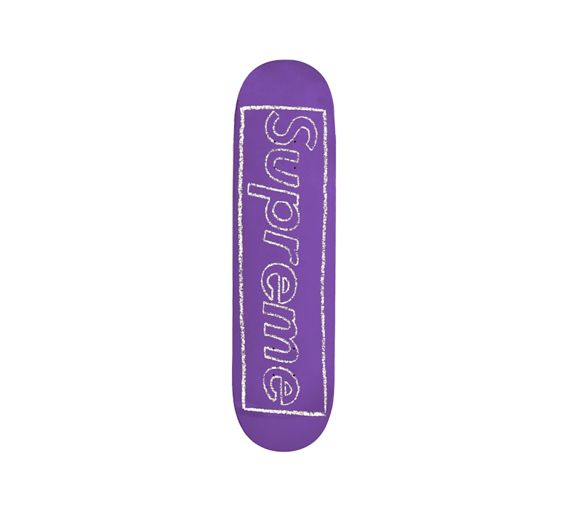 Supreme KAWS Chalk Logo Skateboard Deck Purple by KAWS