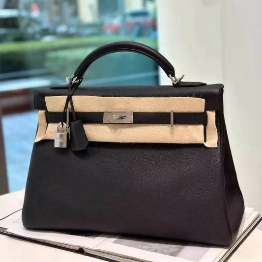 Hermès Kelly 42 Maxi – Black Togo Leather with Palladium Hardware - Zeuskicks