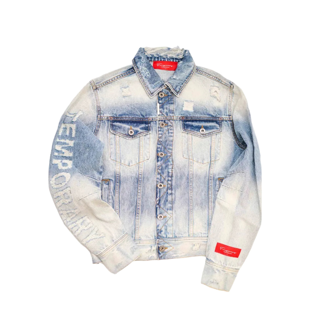THE LAST WEAR — Hand Distressed Denim Trucker Jacket | TEMPORARY by Temporary Clo