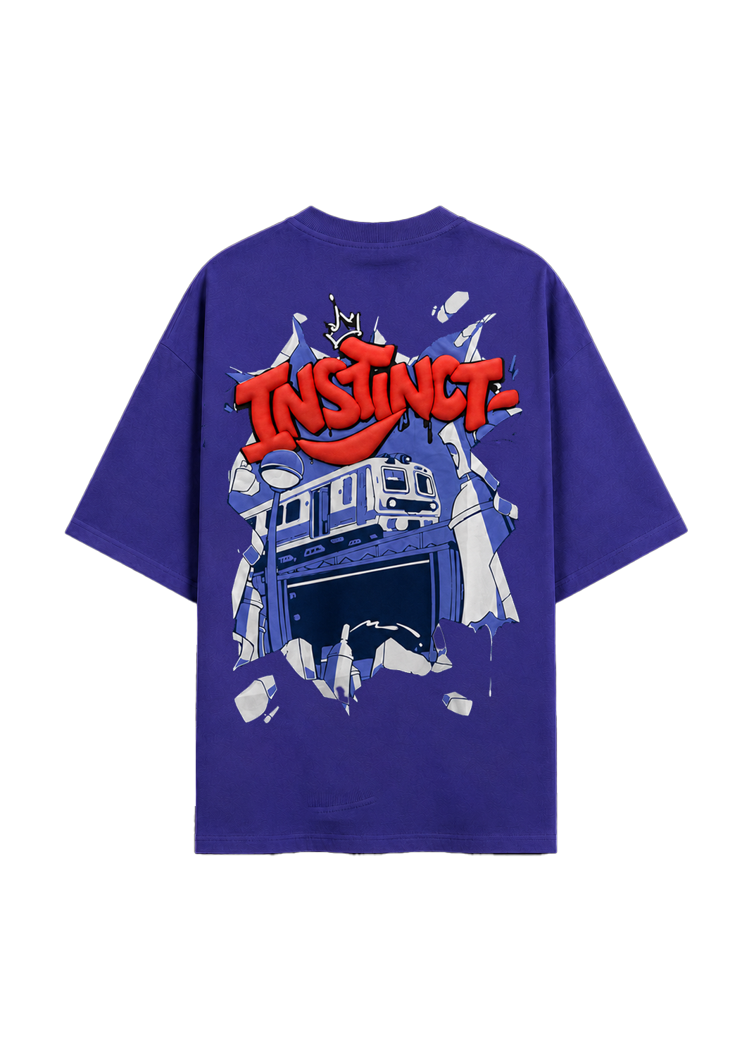 Train Wreck - Oversized T-Shirt (Violet) by Instinct First