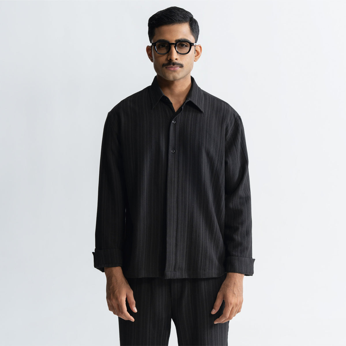 TWINE SHIRT - BLACK by Warping Theories