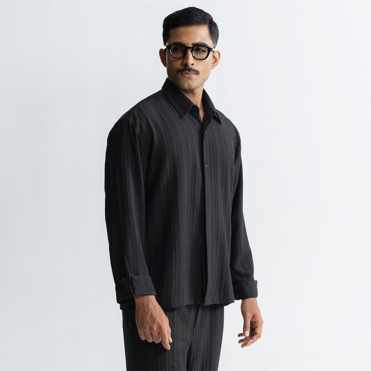 TWINE SHIRT - BLACK by Warping Theories