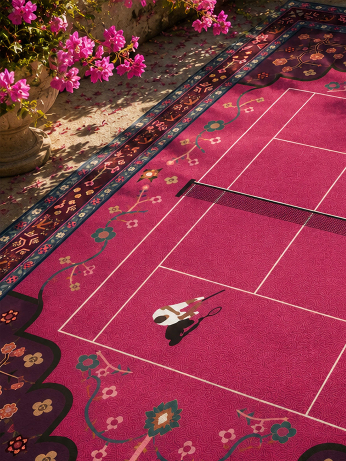 Pink tennis Traditional Washable Rug by THE DRIP CO. RUGS