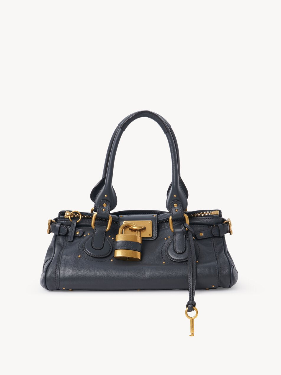 CHLOE Paddington bag in grained leather Black Navy by CHLOE