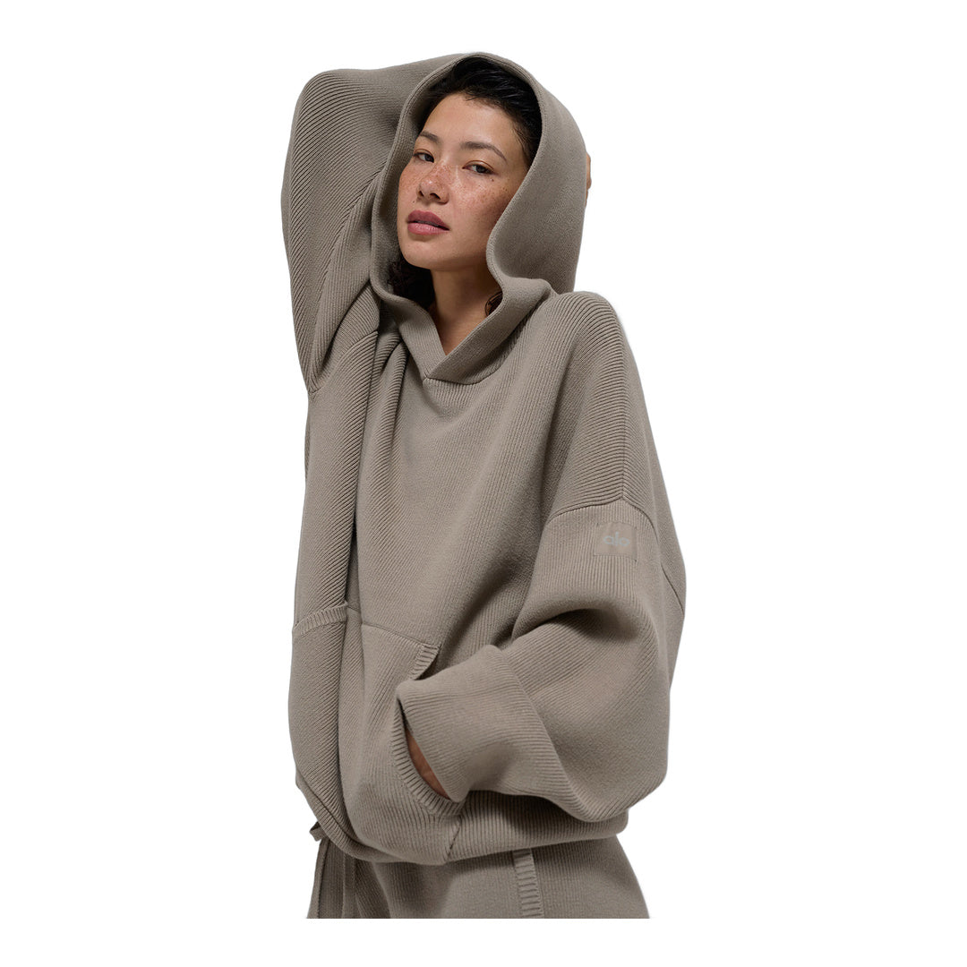 alo Scholar Hooded Sweater - Light Cocoa by Alo Yoga