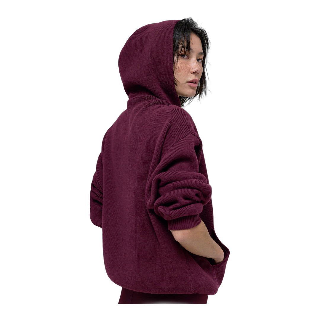 alo Scholar Hooded Sweater - Burgundy by Alo Yoga