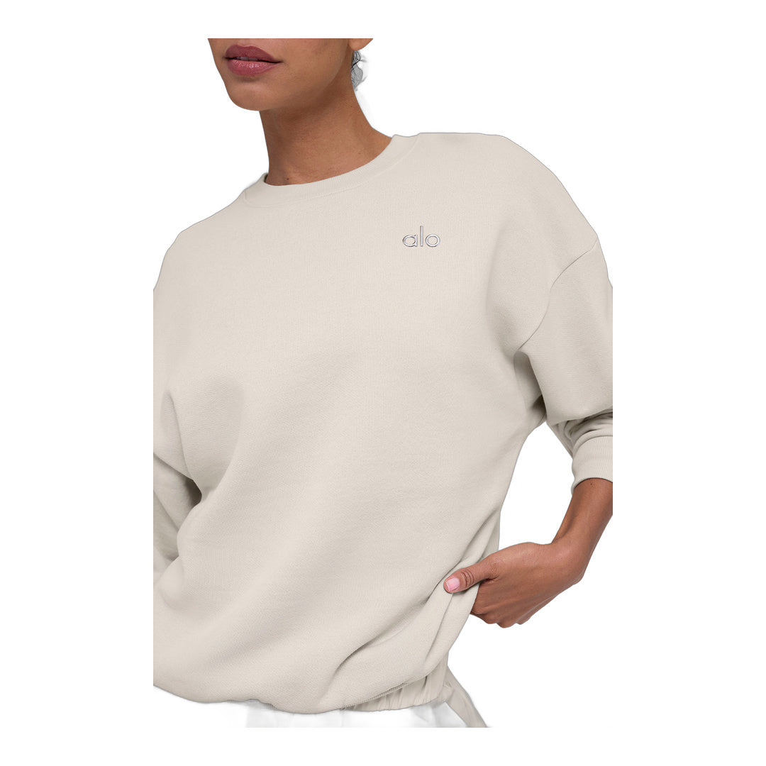 alo Accolade Crew Neck Pullover - Bone by Alo Yoga