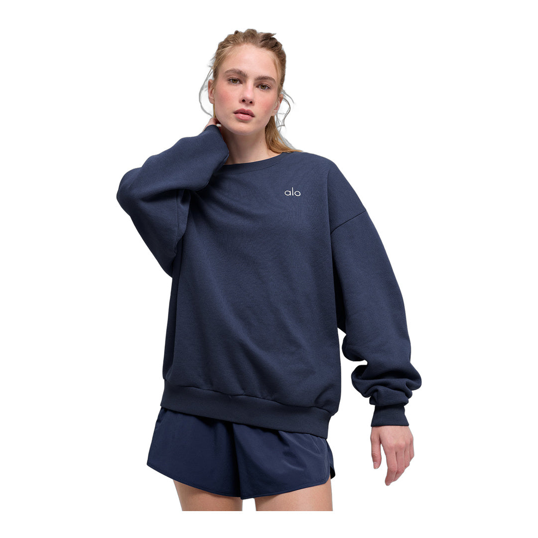 alo Accolade Crew Neck Pullover - Navy by Alo Yoga