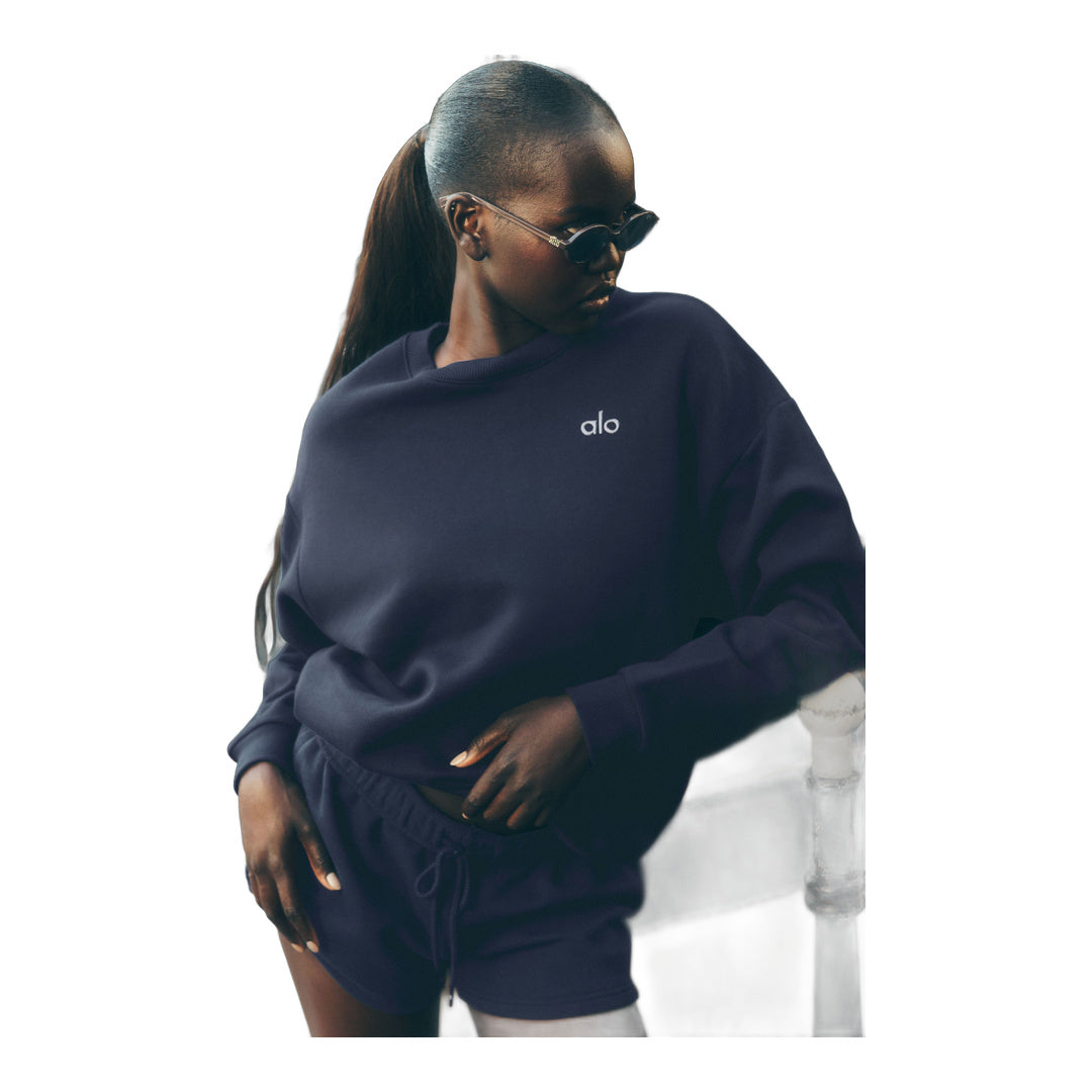 alo Accolade Crew Neck Pullover - Navy by Alo Yoga