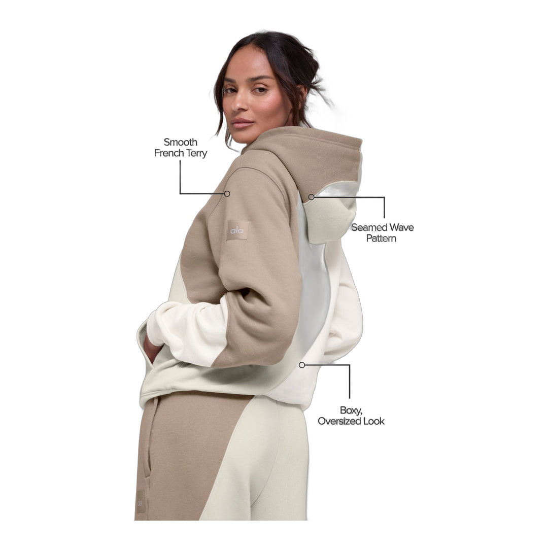 alo Make Waves Hoodie - Ivory/Bone/Gravel by Alo Yoga