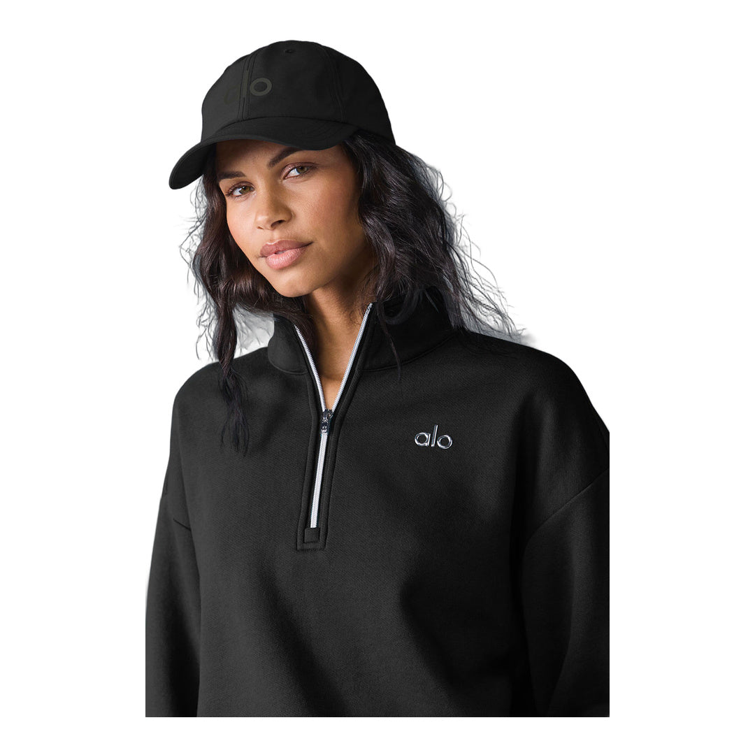 alo Accolade 1/4 Zip Pullover - Black by Alo Yoga