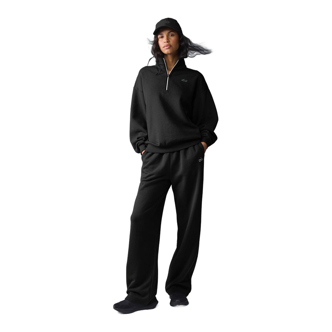 alo Accolade 1/4 Zip Pullover - Black by Alo Yoga