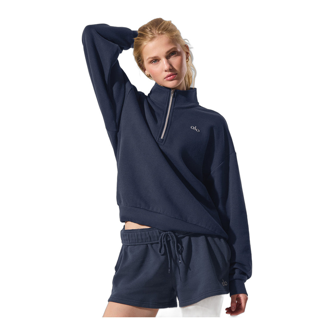 alo Accolade 1/4 Zip Pullover - Navy by Alo Yoga