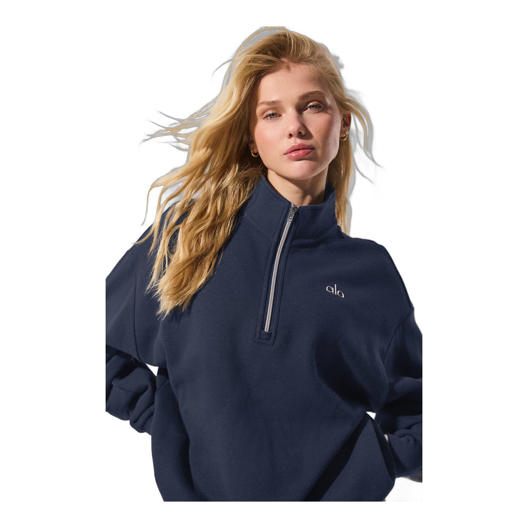 alo Accolade 1/4 Zip Pullover - Navy by Alo Yoga