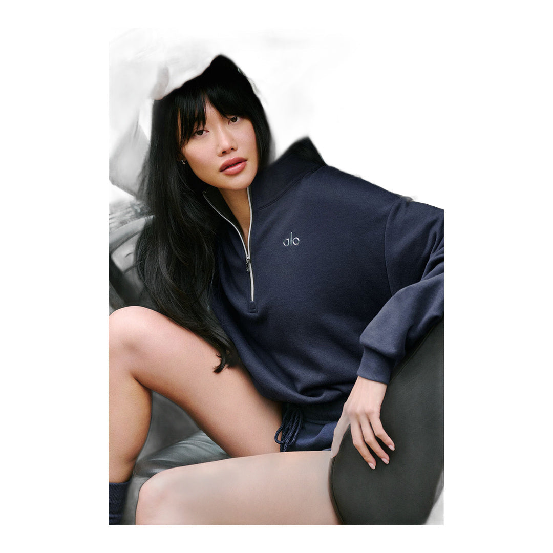 alo Accolade 1/4 Zip Pullover - Navy by Alo Yoga