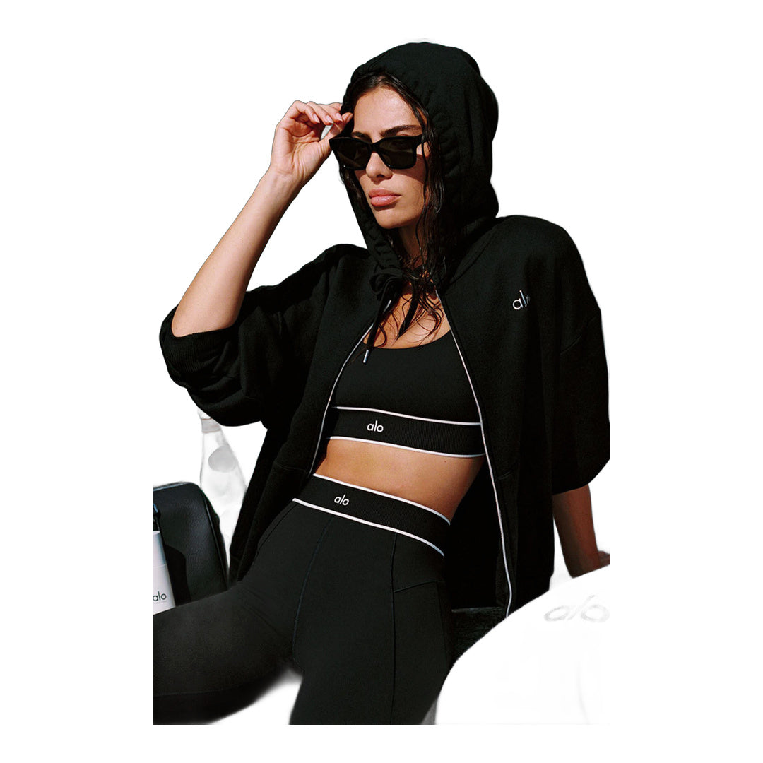 alo Accolade Full Zip Hoodie - Black by Alo Yoga