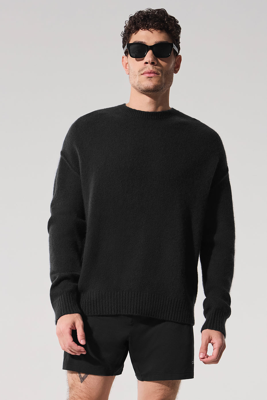 Unisex Wool Cashmere New Class Crewneck Sweater - Black (MENSU3045R)
