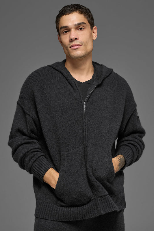 Wool Cashmere New Class Full Zip Hoodie - Black (MENSU3046R)