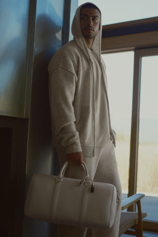 Wool Cashmere New Class Full Zip Hoodie - Oatmeal Heather (MENSU3046R)