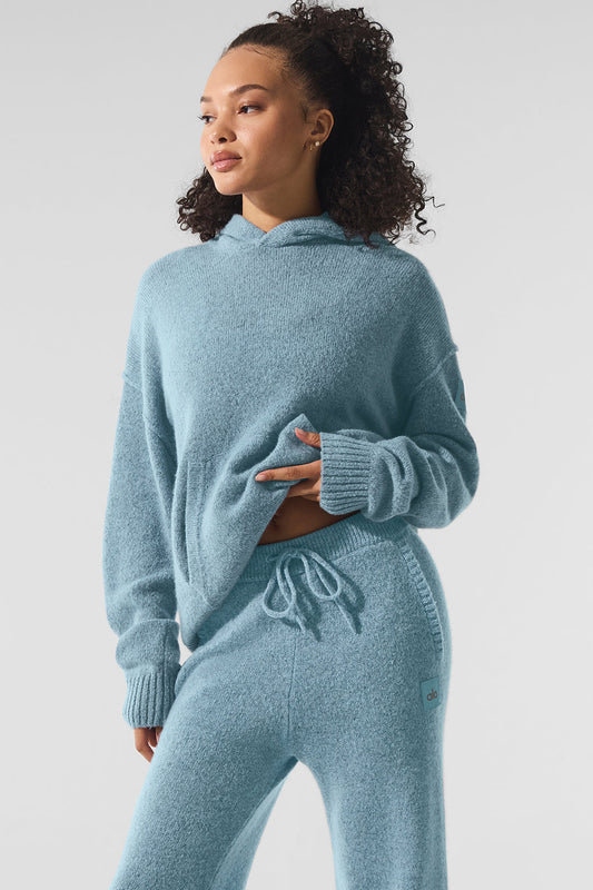 Wool Cashmere New Class Hoodie - Celestial Blue Granite Heather (U3047R)