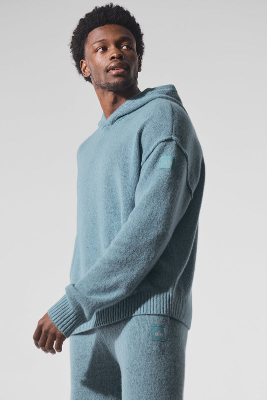 Wool Cashmere New Class Hoodie - Celestial Blue Granite Heather (MENSU3047R)