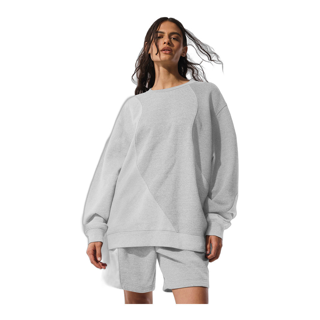 alo Make Waves Crew Neck Pullover - Athletic Heather Grey Tonal by Alo Yoga