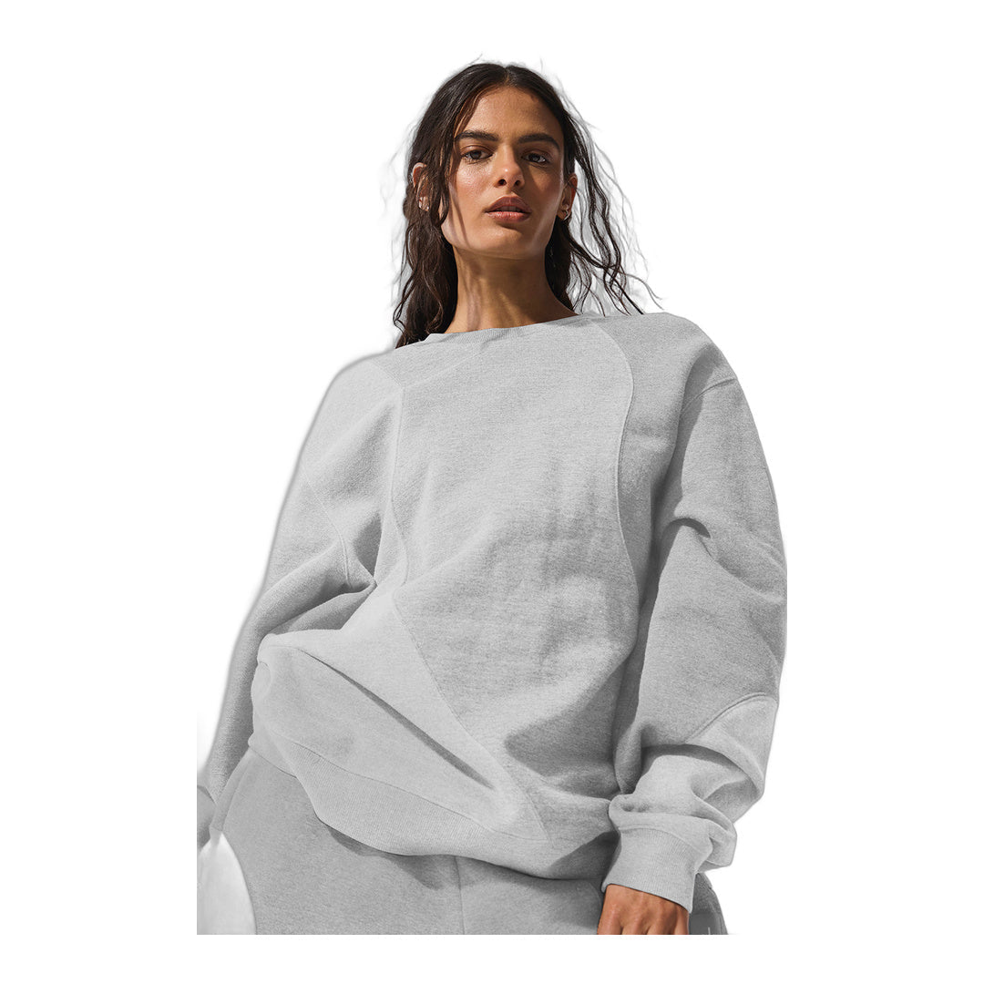 alo Make Waves Crew Neck Pullover - Athletic Heather Grey Tonal by Alo Yoga