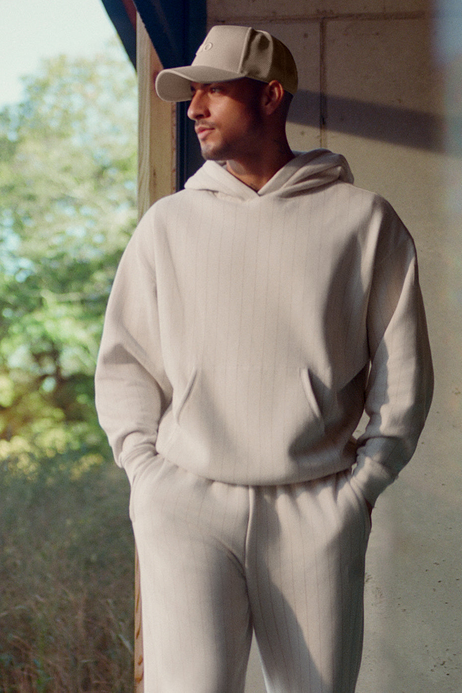 Pinstripe Hoodie - Bone Pinstripe (MENSU3051R)