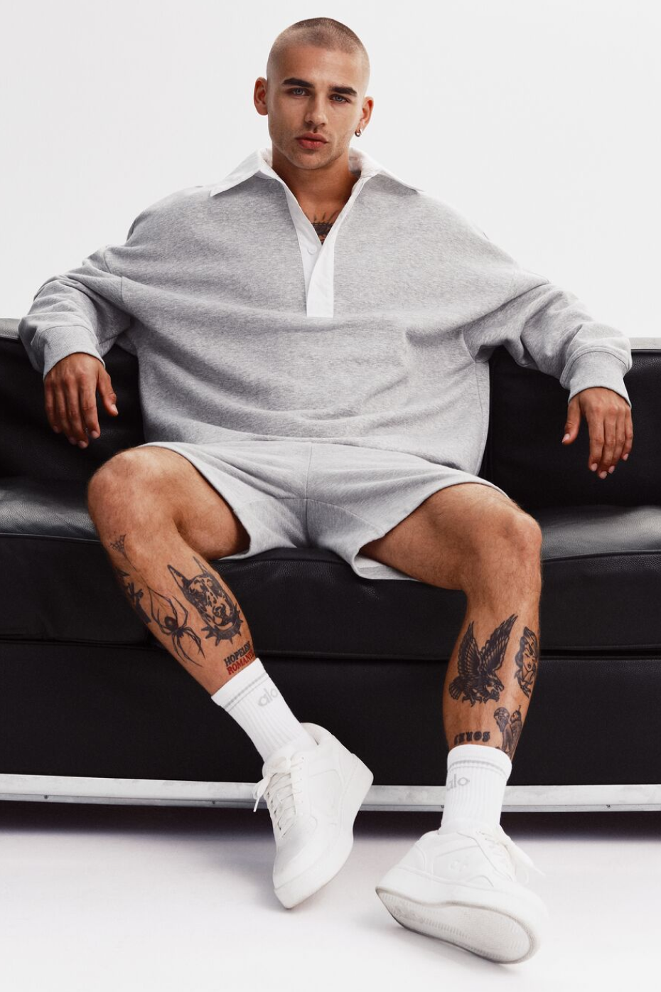 Take It Easy Long Sleeve Henley Pullover - Athletic Heather Grey/White (MENSU3055R)