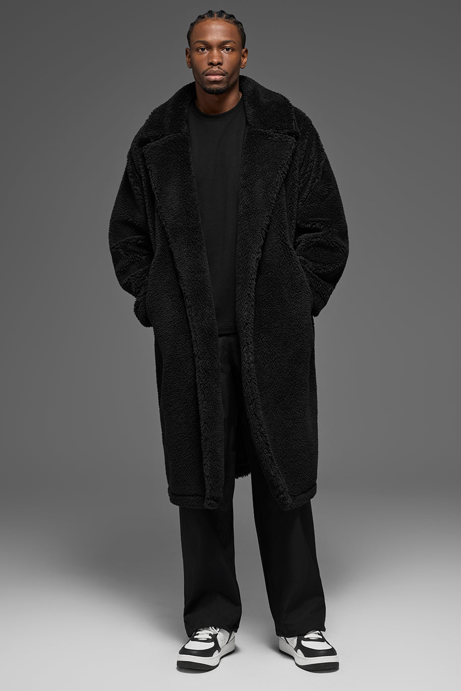 Oversized Sherpa Trench - Black (MENSW4401R)
