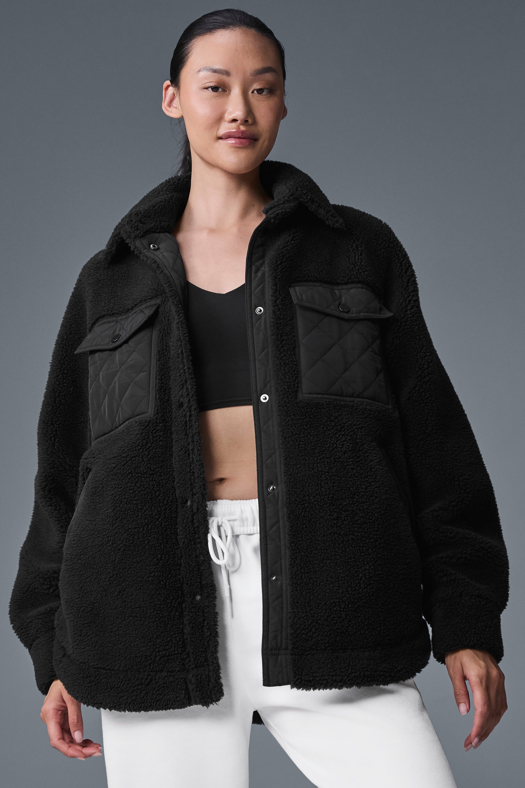 Sherpa Edge Shacket - Black (U4029R)