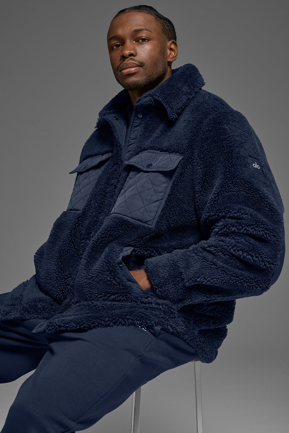 Sherpa Edge Shacket - Navy (MENSU4029R)