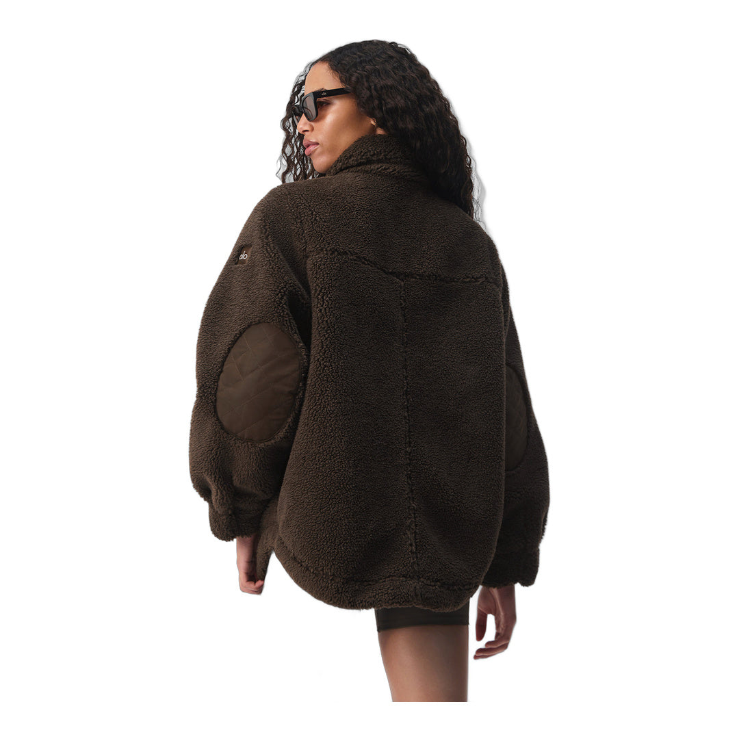 alo Sherpa Edge Shacket - Espresso by Alo Yoga