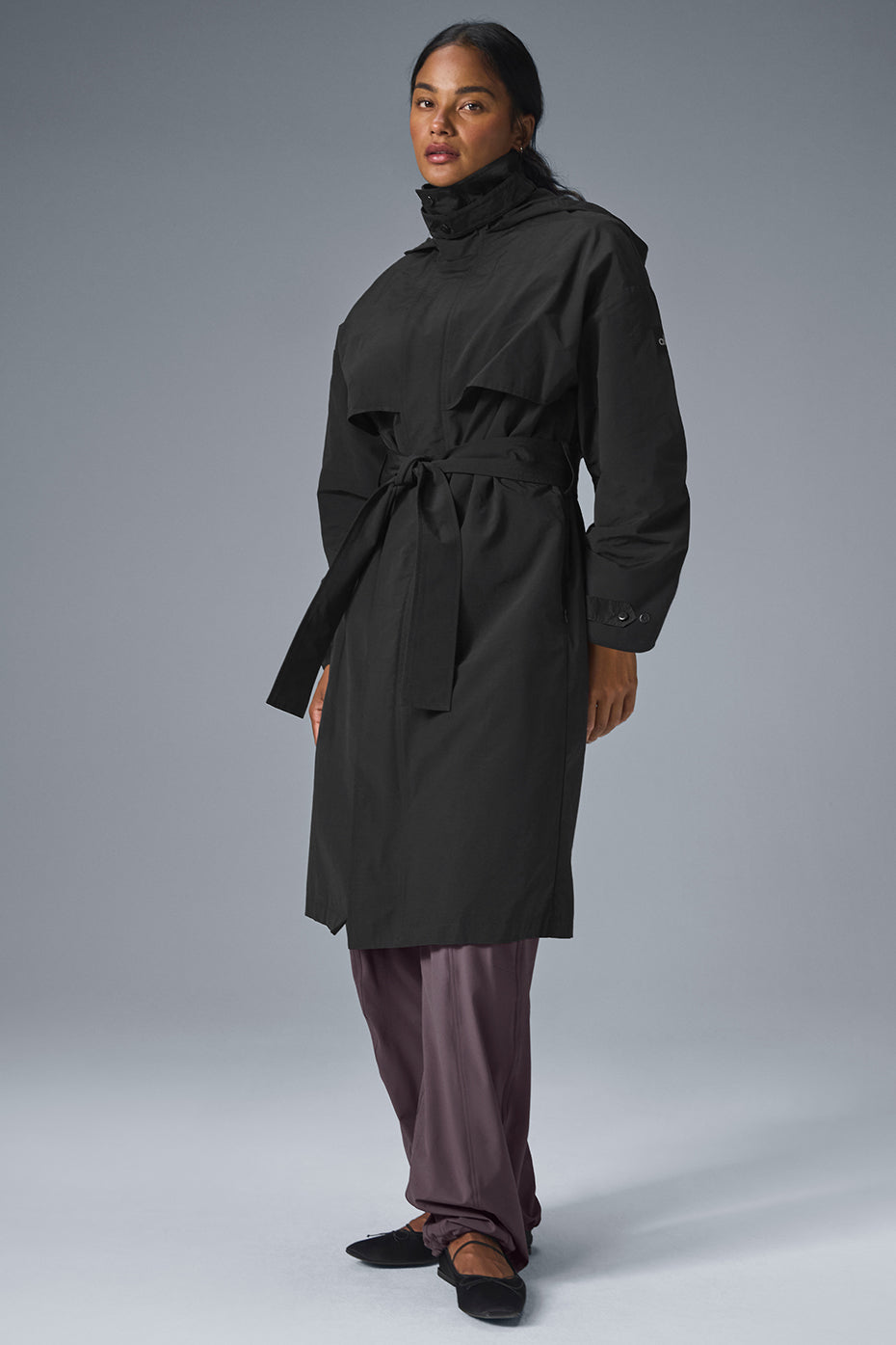 Crinkle On The Move Trench - Black (U4038R)