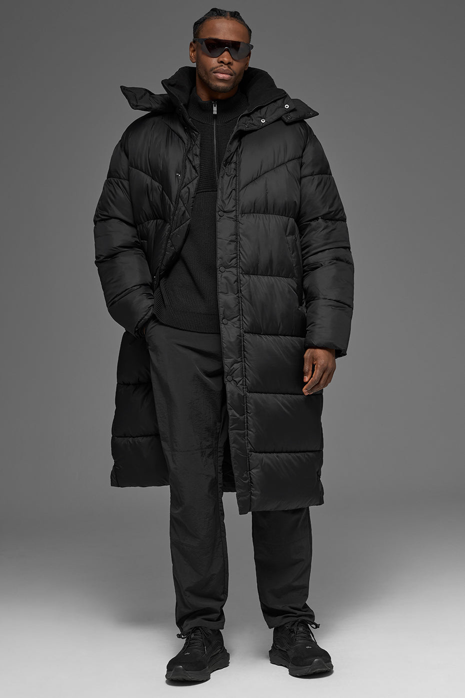 Gold Rush Puffer Trench - Black (MENSU4041R)