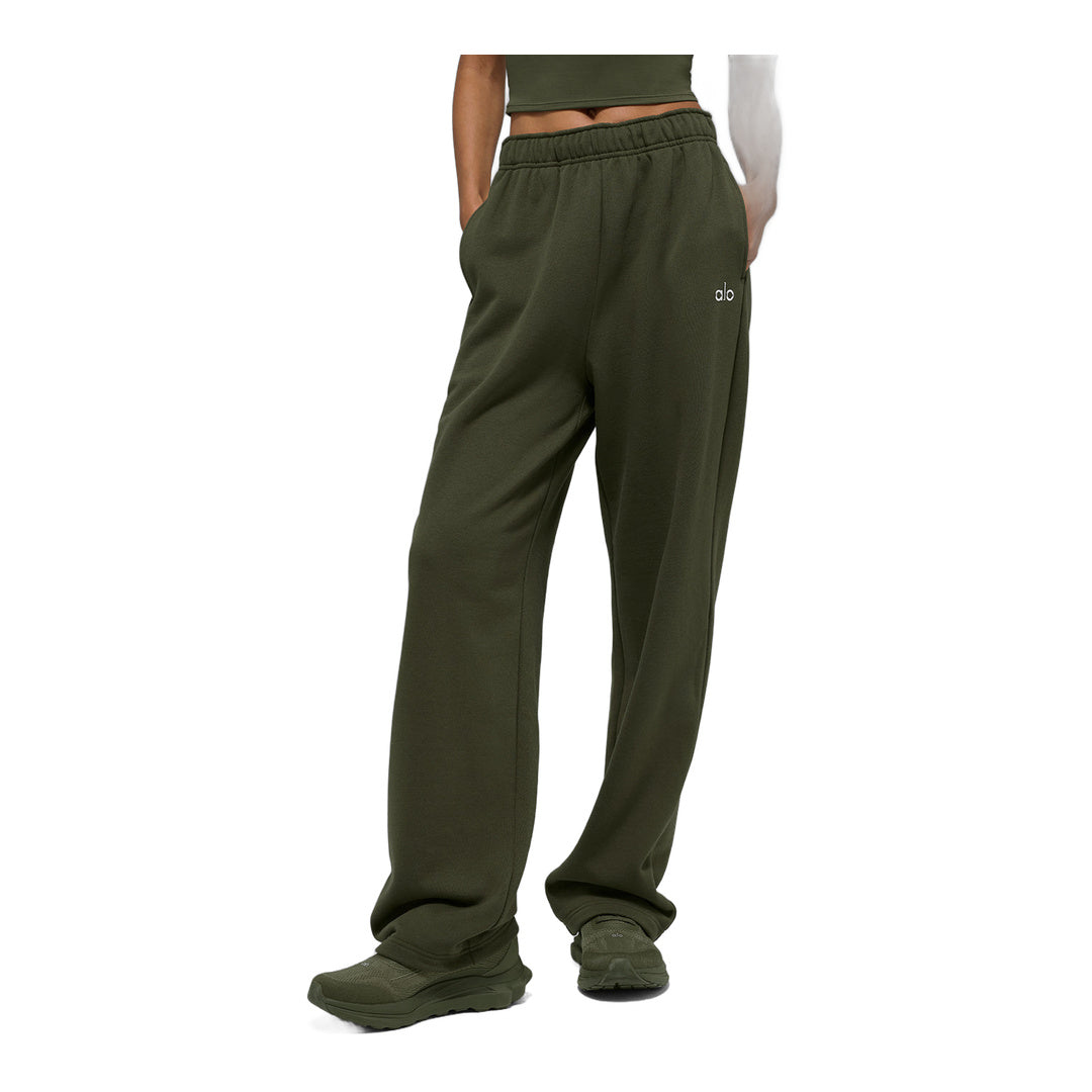 alo Accolade Straight Leg Sweatpant - Green Olive by Alo Yoga