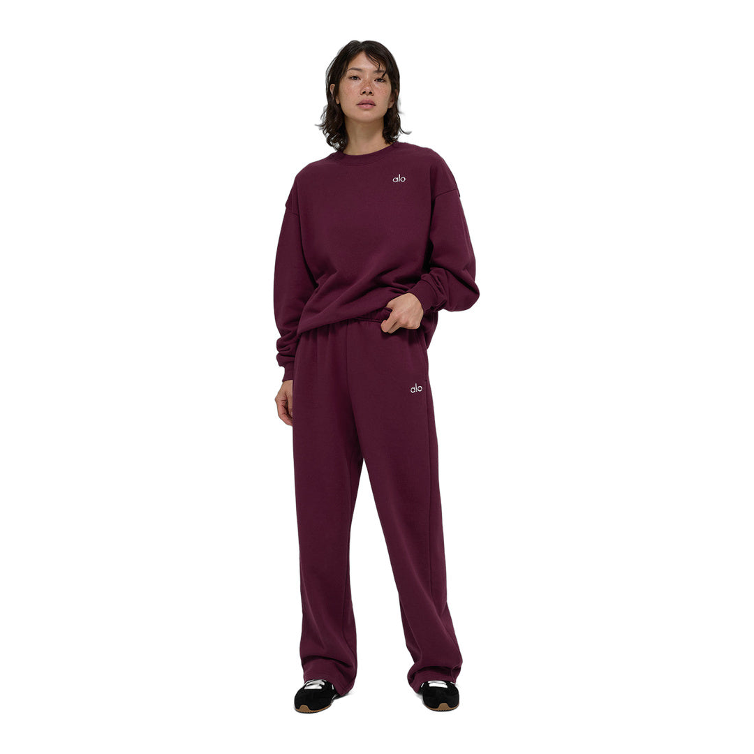 alo Accolade Straight Leg Sweatpant - Burgundy by Alo Yoga