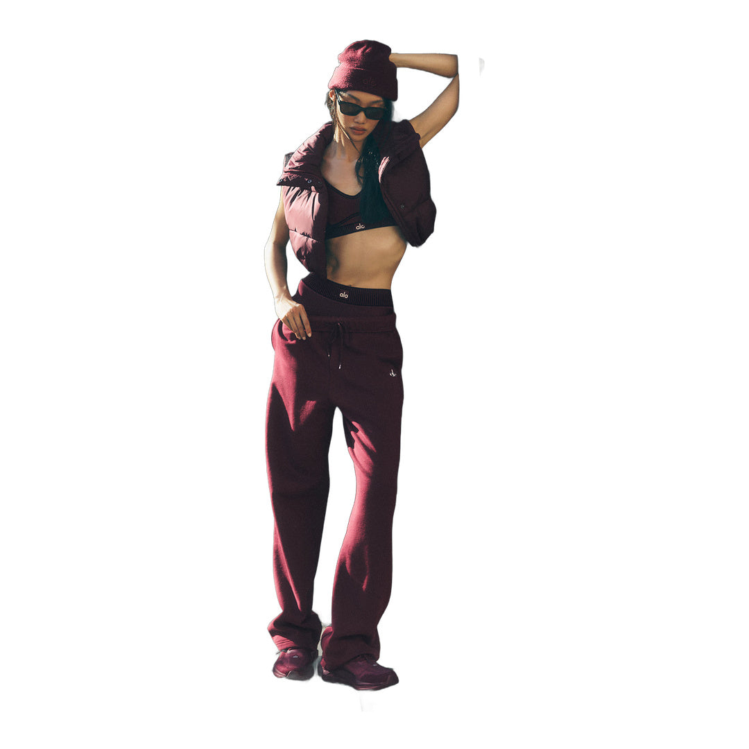 alo Accolade Straight Leg Sweatpant - Burgundy by Alo Yoga