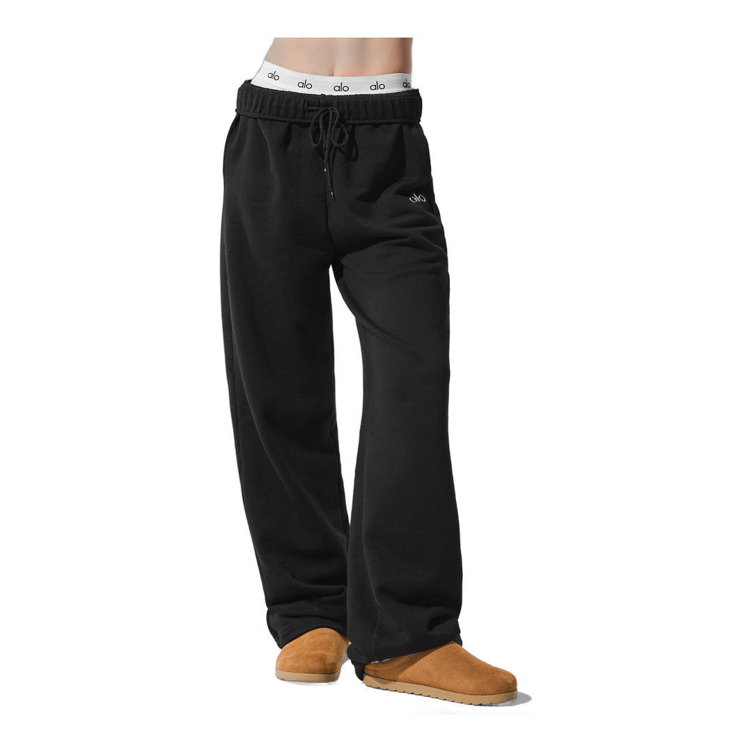 alo Accolade Straight Leg Sweatpant - Black by Alo Yoga