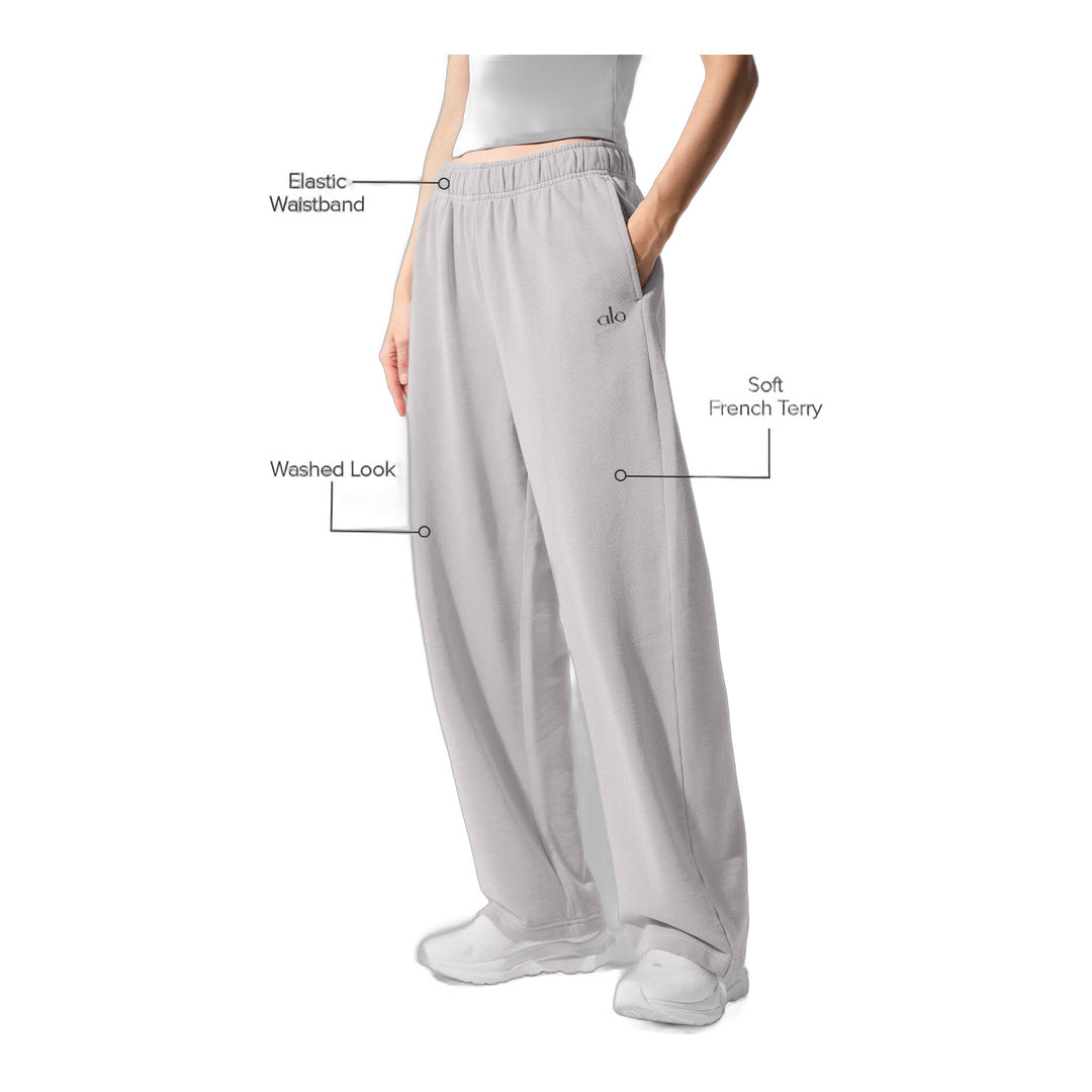 alo Washed Accolade Straight Leg Sweatpant - Grey Sky Wash by Alo Yoga