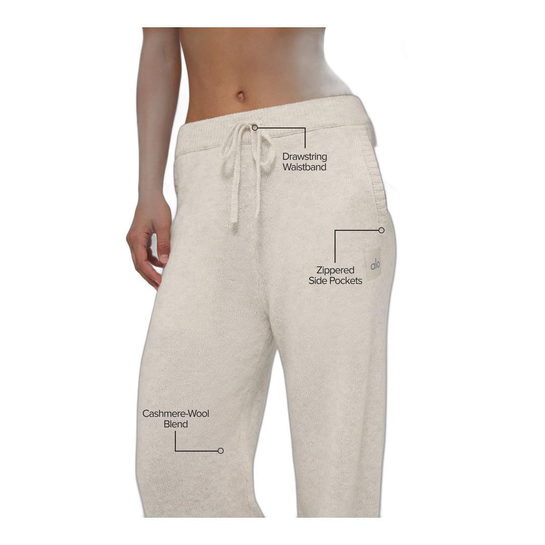 alo Wool Cashmere New Class Sweatpant - Bone Heather by Alo Yoga